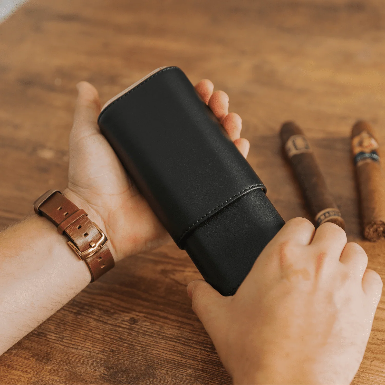 Premium 3 Cigar Travel Case - Image 2